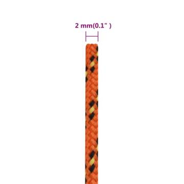 Orange Polypropylene Boat Rope 2mm 500m - Durable & Versatile