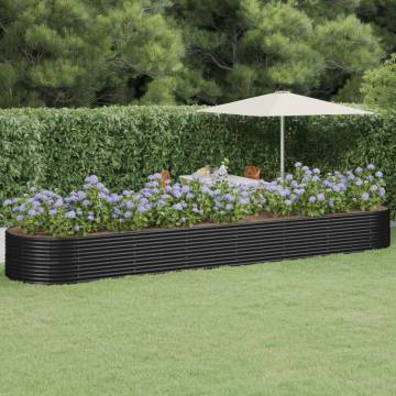 Garden Raised Bed Powder-coated Steel 584x140x68 cm Anthracite