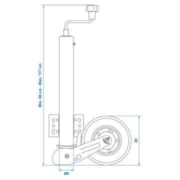 ProPlus Jockey Wheel 60 mm with Solid Rubber Tyre | Hipomarket