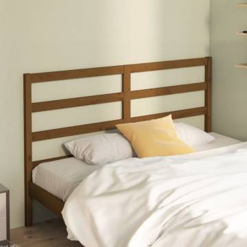 Honey Brown Solid Wood Bed Headboard - 141x4x100 cm