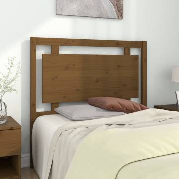 Stylish Solid Pine Honey Brown Bed Headboard - 105.5x4x100 cm