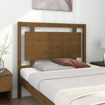 Stylish Solid Pine Honey Brown Bed Headboard - 105.5x4x100 cm