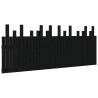 Elegant Black Wall Headboard - Solid Pine Wood 204x3x80 cm