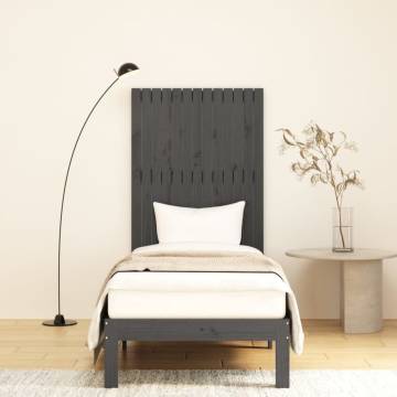 Elegant Grey Wall Headboard - Solid Pine Wood 82.5x3x110 cm