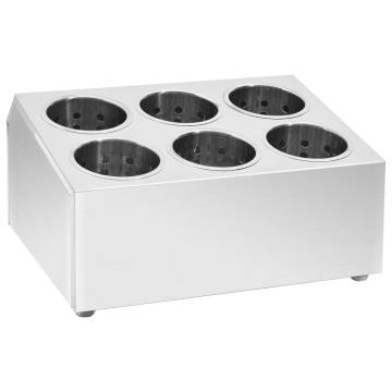 Stainless Steel Cutlery Holder - 6 Grids | Hipomarket