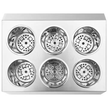 Stainless Steel Cutlery Holder - 6 Grids | Hipomarket