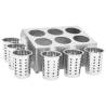 Stainless Steel Cutlery Holder - 6 Grids | Hipomarket