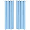 Blackout Curtains 2 pcs with Metal Eyelets 135x175 cm Turquoise Colour turquoise Size 135 x 175 cm Quantity in Package 2 