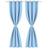 Turquoise Blackout Curtains with Metal Eyelets - 135x175 cm