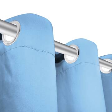 Turquoise Blackout Curtains with Metal Eyelets - 135x175 cm