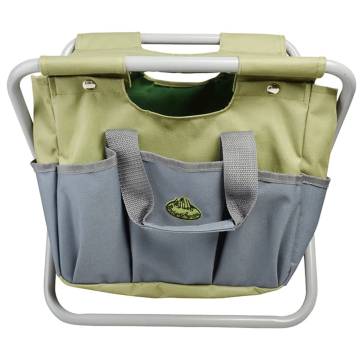 Esschert Design Garden Tool Bag & Stool - Grey GT85