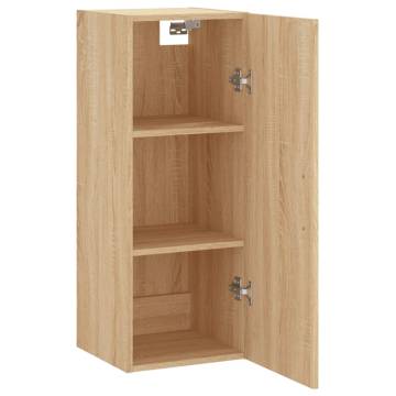 Elegant Wall Mounted Cabinet in Sonoma Oak - 34.5x34x90 cm