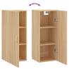 Elegant Wall Mounted Cabinet in Sonoma Oak - 34.5x34x90 cm