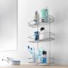 Metaltex 3-Tier Douche Rack Onda Silver - Stylish Storage Solution