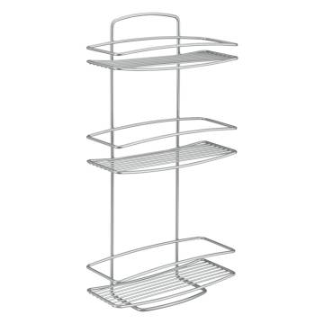 Metaltex 3-Tier Douche Rack Onda Silver - Stylish Storage Solution