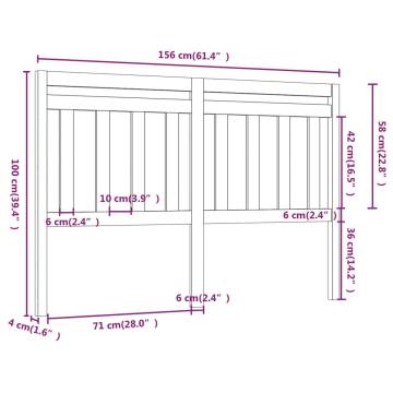 Stylish Solid Pine Bed Headboard | 156x4x100 cm