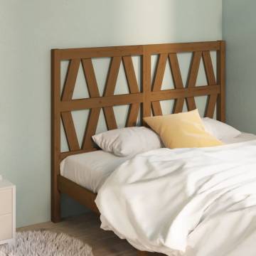 Stylish Honey Brown Solid Wood Bed Headboard | 141x4x100 cm