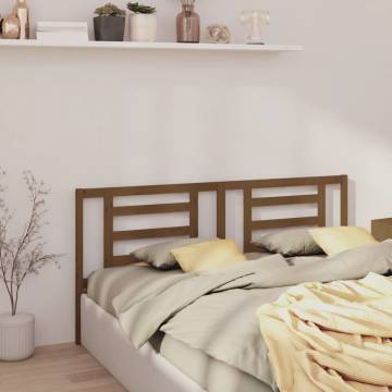 Stylish Honey Brown Bed Headboard - Solid Pine Wood 186x4x100cm