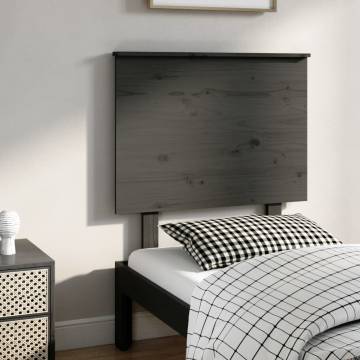 Stylish Grey Bed Headboard - Solid Pine Wood | Hipomarket