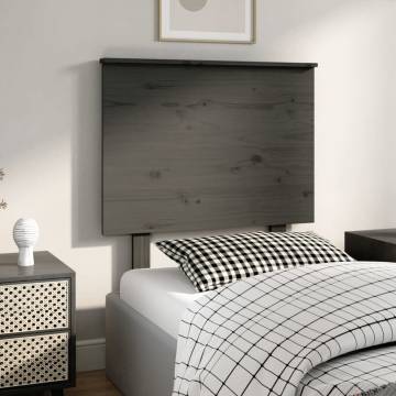 Stylish Grey Bed Headboard - Solid Pine Wood | Hipomarket