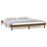 LED Bed Frame Honey Brown 150x200 cm King Size - Hipomarket