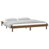 LED Bed Frame Honey Brown 150x200 cm King Size - Hipomarket