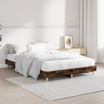 Smoked Oak Bed Frame 120x190 cm Small Double - Quality Design