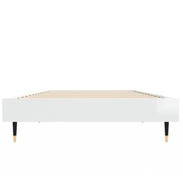 High Gloss White Bed Frame 75x190 cm | Hipomarket UK