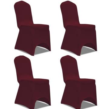 Bordeaux Stretch Chair Cover 4 Pcs for Events | HipoMarket