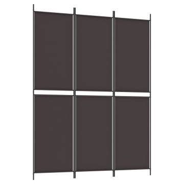 3-Panel Brown Room Divider 150x200 cm | HipoMarket