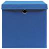 Stylish 4-Piece Blue Storage Boxes with Covers - 28x28x28 cm