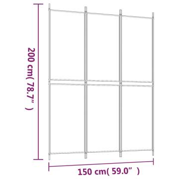 3-Panel Brown Room Divider 150x200 cm | HipoMarket