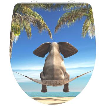 SCHÜTTE High Gloss Toilet Seat - HAPPY ELEPHANT Design