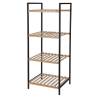 Bathroom Solutions Storage Rack with 4 Shelves Bamboo and Steel Size 38 x 32.5 x 95 cm Number of 1 