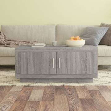 Coffee Table Grey Sonoma 102x50x45 cm | Stylish & Durable