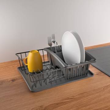 Metaltex Aquatex Plus Dish Drainer - Lava Black | HipoMarket