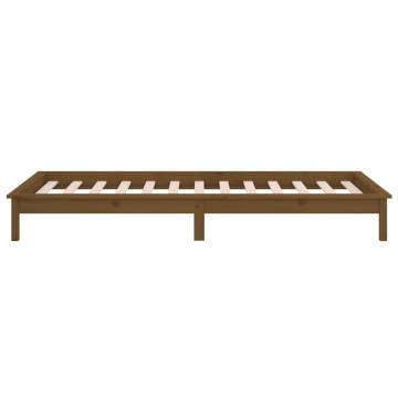 LED Bed Frame Honey Brown 100x200 cm Solid Wood - Hipomarket