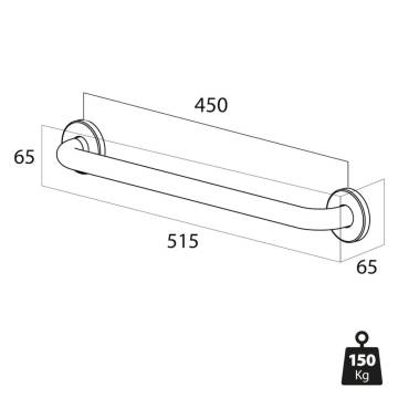 Tiger Safety Grab Bar Libra 45 cm Chrome - Extra Support