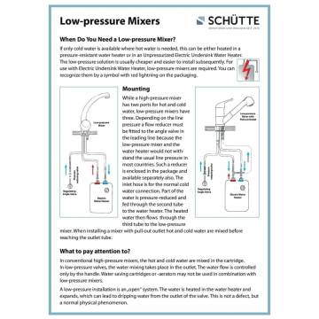 SCHÜTTE ULTRA Low Pressure Chrome Sink Mixer - Durable & Flexible