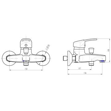 SCHÜTTE BATONI Chrome Bath Mixer - Premium Bathroom Tap