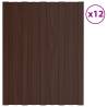 Roof Panels 12 pcs Galvanised Steel Brown 60x45 cm Colour brown Size 60 x 45 cm Quantity in Package 12 