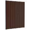 Roof Panels | 12 pcs Galvanised Steel Brown 60x45 cm