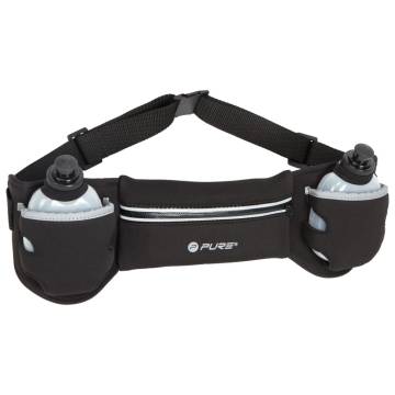 Pure2Improve Running Belt with 2 Bottles | Black & Grey