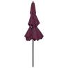 3-Tier Bordeaux Red Parasol with Aluminium Pole | HipoMarket