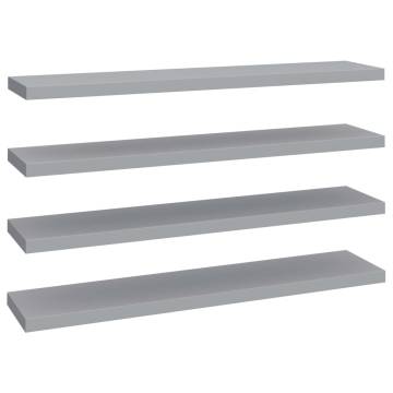 Stylish Floating Wall Shelves - 4 pcs Grey - 120x23.5 cm