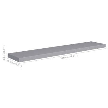 Stylish Floating Wall Shelves - 4 pcs Grey - 120x23.5 cm