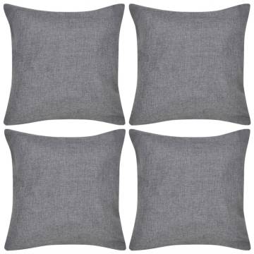 4 Anthracite Cushion Covers - Linen-look 40x40 cm | Hipo Market