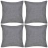 4 Anthracite Cushion Covers - Linen-look 40x40 cm | Hipo Market