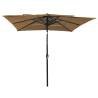 3-Tier Taupe Parasol with Aluminium Pole - 2.5x2.5m