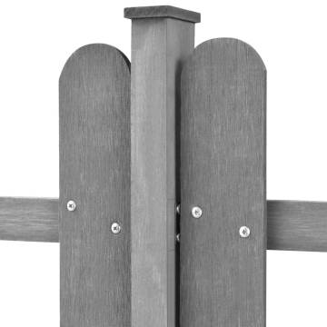 Durable Picket Fence with Posts - 3 PCS WPC Panels - 600x60 cm